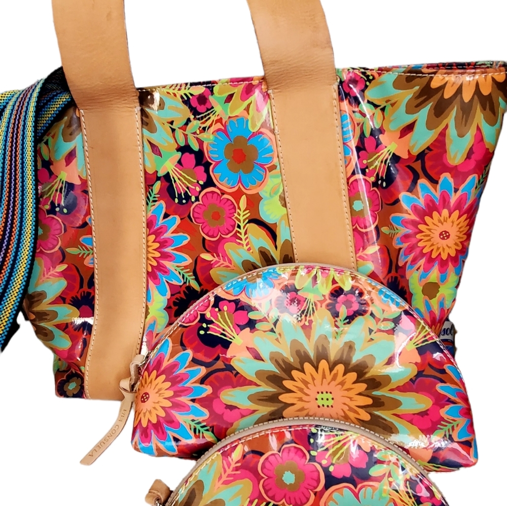 Consuela Tia Handbag & 2 Cosmetic Bags